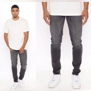 NOVAMEN Black Wash Slim Fit Jeans Size 32